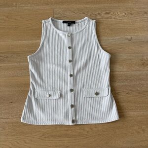 Marc New York Top Sleeveless Ribbed Button Down Shirt